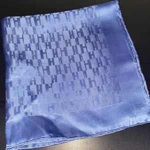 Hermès Blue Handkerchief -Pocket Square -100% Silk